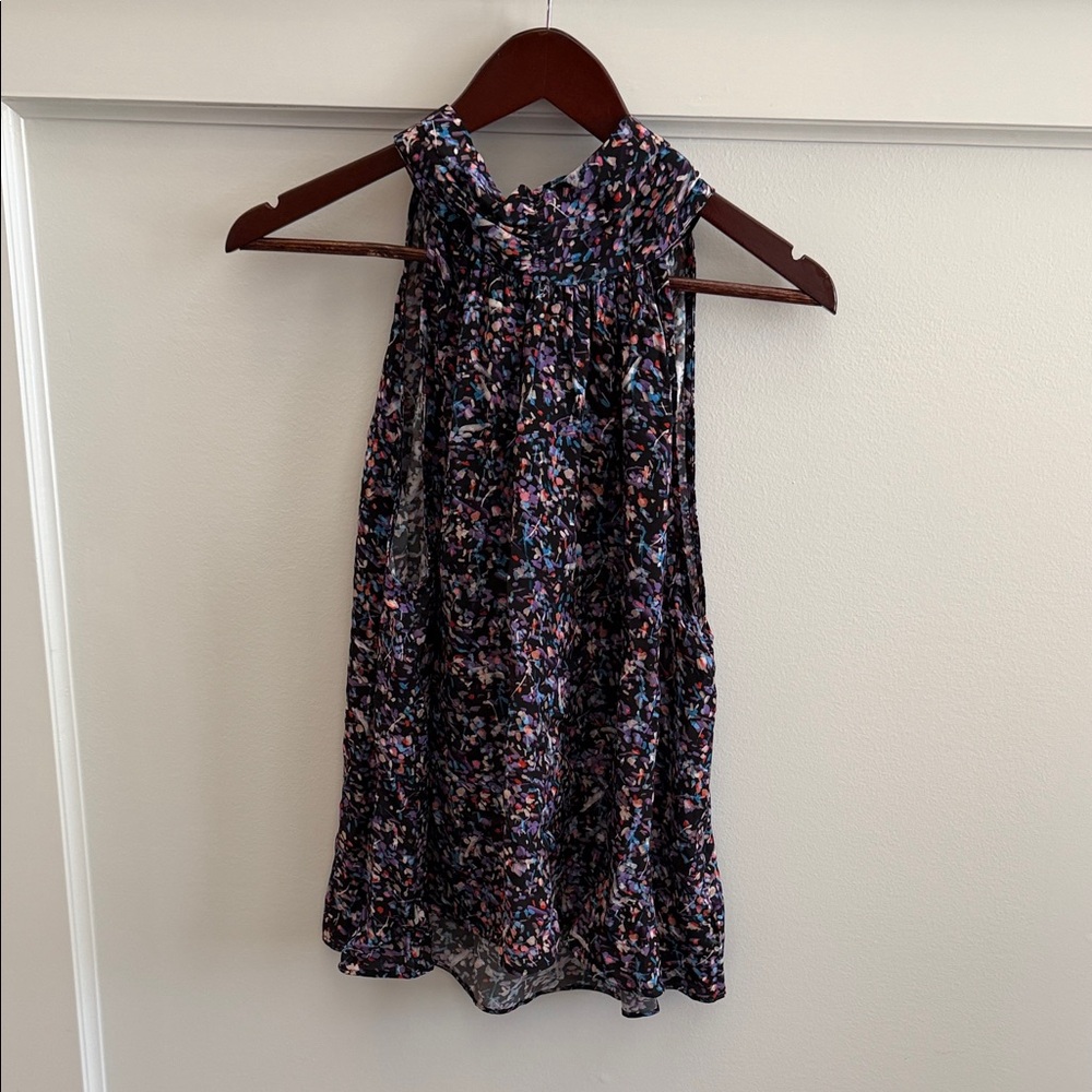 Joie Penelope Sleeveless Blouse • Caviar Multi Pattern • XL • NWT